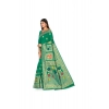 Generic Women's Banarasi Silk Designer Weaving Saree With Unstitched Blouse (Green, 5.50 Mtrs)
