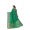 Generic Women's Cotton Silk Designer Weaving Saree With Unstitched Blouse (Green, 5.50 Mtrs)
