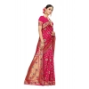 Generic Women's Banarasi Silk Designer Weaving Saree With Unstitched Blouse (Pink, 5.50 Mtrs)
