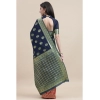 Generic Women's Kanjivaram Silk Designer Weaving Saree With Unstitched Blouse (Blue,Red, 5.50 Mtrs)