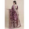 Generic Women's Kanjivaram Silk Designer Weaving Saree With Unstitched Blouse (Purple, 5.50 Mtrs)