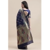Generic Women's Kanjivaram Silk Designer Weaving Saree With Unstitched Blouse (Blue, 5.50 Mtrs)