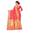Generic Women's Banarasi Silk Designer Weaving Saree With Unstitched Blouse (Pink, 5.50 Mtrs)