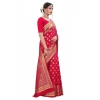 Generic Women's Banarasi Silk Designer Weaving Saree With Unstitched Blouse (Pink, 5.50 Mtrs)