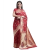 Generic Women's Kanjivaram Silk Designer Weaving Saree With Unstitched Blouse (Red, 5.50 Mtrs)