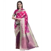 Generic Women's Kanjivaram Silk Designer Weaving Saree With Unstitched Blouse (Purple &amp; Voilet, 5.50 Mtrs)