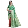 Generic Women's Kanjivaram Silk Designer Weaving Saree With Unstitched Blouse (Green &amp; Red, 5.50 Mtrs)