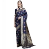 Generic Women's Kanjivaram Silk Designer Weaving Saree With Unstitched Blouse (Blue, 5.50 Mtrs)