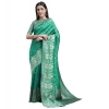 Generic Women's Banarasi Silk Designer Weaving Saree With Unstitched Blouse (Green, 5.50 Mtrs)