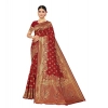 Generic Women's Banarasi Silk Designer Weaving Saree With Unstitched Blouse (Red, 5.50 Mtrs)