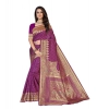 Generic Women's Banarasi Silk Designer Weaving Saree With Unstitched Blouse (Purple, 5.50 Mtrs)