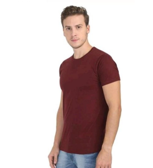 Generic Men's Casual Short Sleeves Cotton Round Neck T-shirt (Maroon)