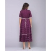 Generic Women's Casual Viscose Rayon Half Sleeve A-line Gown (Purple)