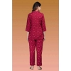 Generic Women's Casual Rayon 3-4th Sleeve Night Suit Set (Maroon)