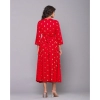 Generic Women's Casual Viscose Rayon 3-4th Sleeve Maternity Kurti (Red)