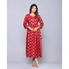 Generic Women's Casual Viscose Rayon 3-4th Sleeve Maternity Kurti (Maroon)
