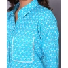 Generic Women's Casual Rayon 3-4th Sleeve Night Suit Set (Blue)