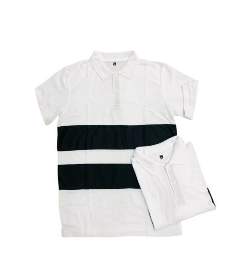 Generic Men's Casual Short Sleeves Cotton Polo Neck T-shirt (White)