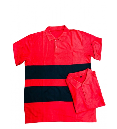 Generic Men's Casual Short Sleeves Cotton Polo Neck T-shirt (Red)