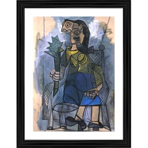 Generic Woman with Artichoke 1941 Painting With Wood Photo Frame (Multicolor)
