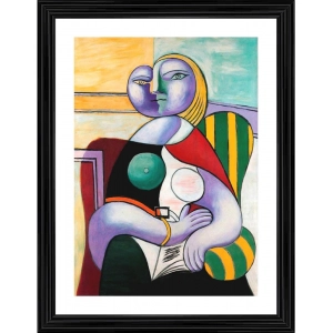 Generic Reading 1932 Painting With Wood Photo Frame (Multicolor)