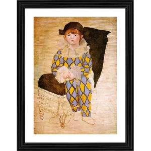 Generic Paul in a Clown Suit 1924 Painting With Wood Photo Frame (Multicolor)