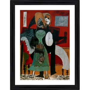 Generic Lovers 1919 Painting With Wood Photo Frame (Multicolor)