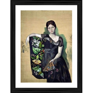 Generic Olga in the Chair 1920 Painting With Wood Photo Frame (Multicolor)