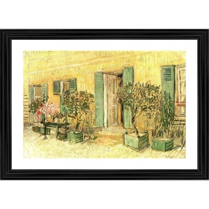 Generic Exterior of a Restaurant in Asnières 1887 Painting With Wood Photo Frame (Multicolor)