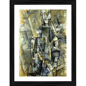 Generic Man with a Clarinet 1911 Painting With Wood Photo Frame (Multicolor)