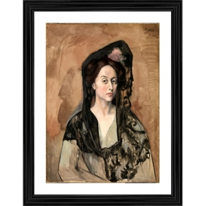 Generic Portrait of Madame Canals 1905 Painting With Wood Photo Frame (Multicolor)