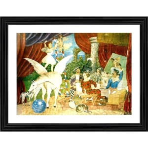 Generic Theatre Curtain for Parade 1931 Painting With Wood Photo Frame (Multicolor)