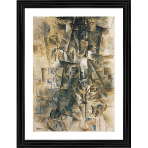 Generic The Piano Accordionist 1911 Painting With Wood Photo Frame (Multicolor)