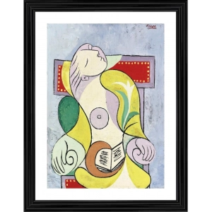 Generic Reading 1932 Painting With Wood Photo Frame (Multicolor)