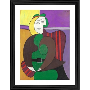 Generic The Red Armchair 1931 Painting With Wood Photo Frame (Multicolor)