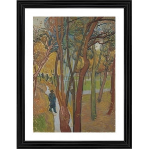 Generic The Garden of Saint Pauls Hospital 1889 Painting With Wood Photo Frame (Multicolor)