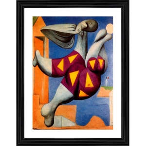 Generic Woman with Beach Ball 1932 Painting With Wood Photo Frame (Multicolor)