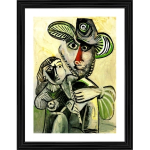 Generic Fatherhood 1971 Painting With Wood Photo Frame (Multicolor)