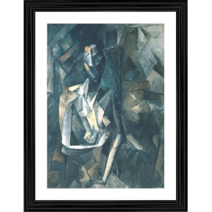 Generic Seated woman 1923 Painting With Wood Photo Frame (Multicolor)