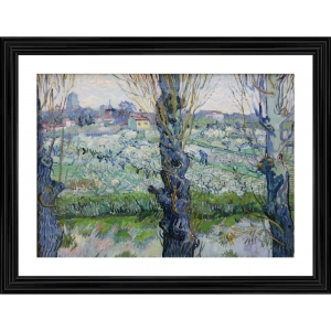 Generic View of Arles Flowering Orchards 1889 Painting With Wood Photo Frame (Multicolor)
