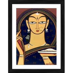Generic Pujaran Painting With Wood Photo Frame (Multicolor)