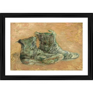 Generic Shoes 1887 Painting With Wood Photo Frame (Multicolor)