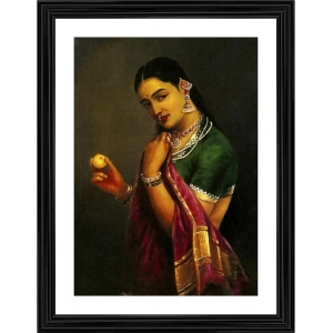 Generic The Coquette Lady with a Fruit 1893 Painting With Wood Photo Frame (Multicolor)