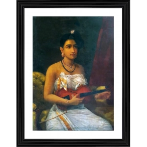 Generic A Lady Playing Voilin 1880 Painting With Wood Photo Frame (Multicolor) Generic A Lady Playing Voilin 1880 Painting With Wood Photo Frame (Multicolor)
