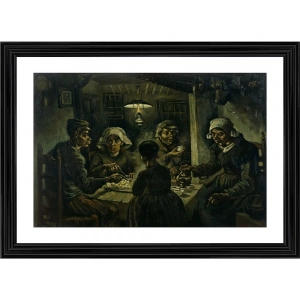 Generic Potato Eaters 1885 Painting With Wood Photo Frame (Multicolor)