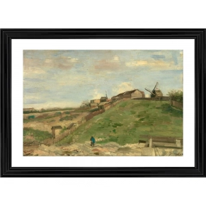 Generic The Hill of Montmartre with Stone Quarry 1886 Painting With Wood Photo Frame (Multicolor)
