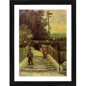Generic Sloping Path in Montmartre 1886 Painting With Wood Photo Frame (Multicolor)
