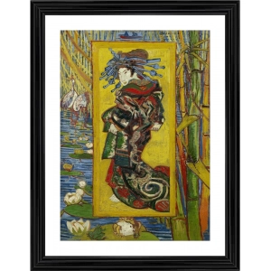 Generic Courtesan after Eisen 1887 Painting With Wood Photo Frame (Multicolor)