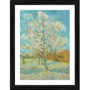 Generic The Pink Peach Tree 1888 Painting With Wood Photo Frame (Multicolor)