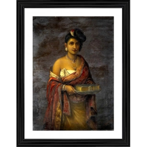 Generic The Maharani of Travancore 1887 Painting With Wood Photo Frame (Multicolor)
